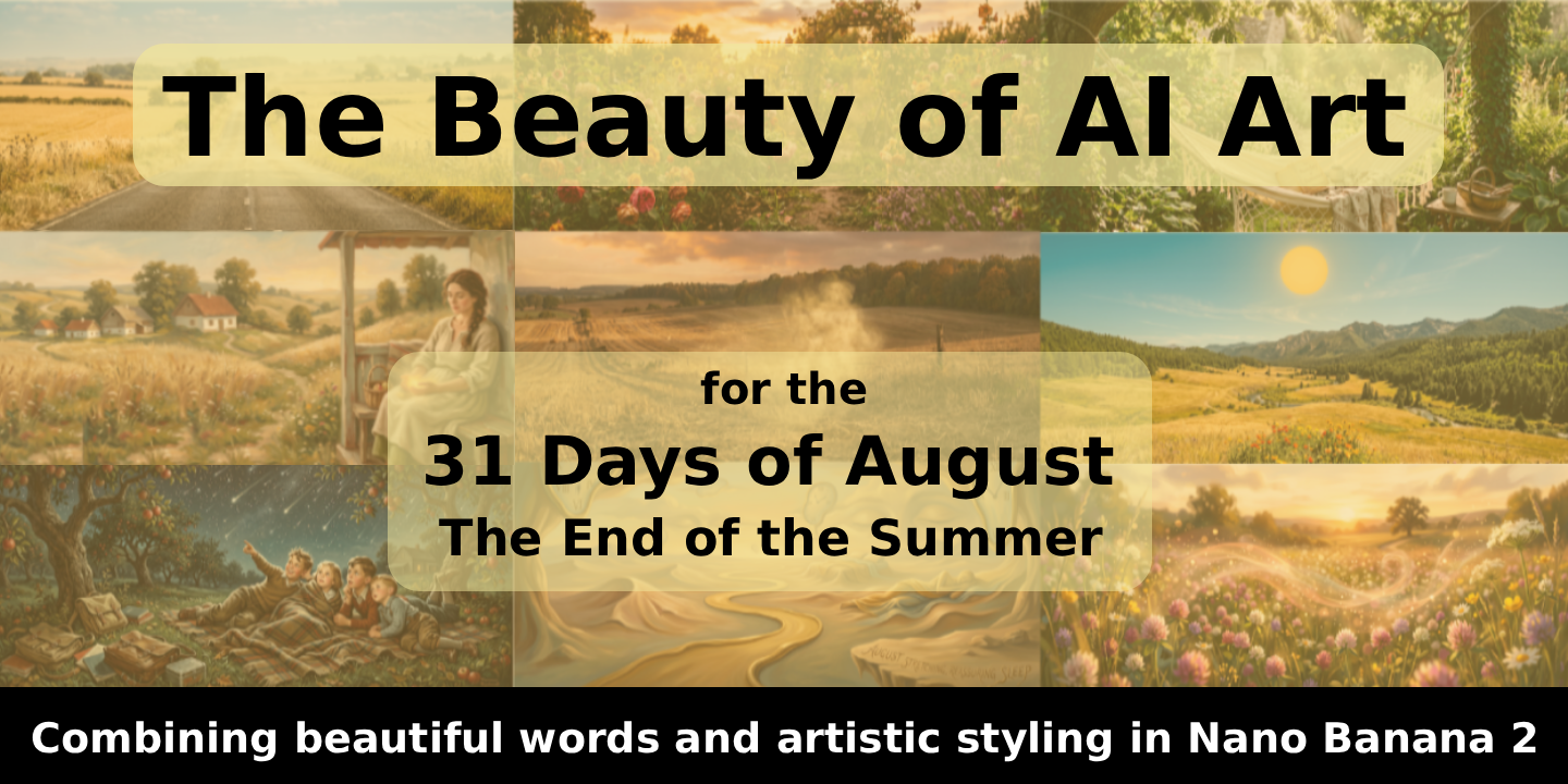 The Beauty of AI Art for the 31 Days of August 2026 — The End of Summer