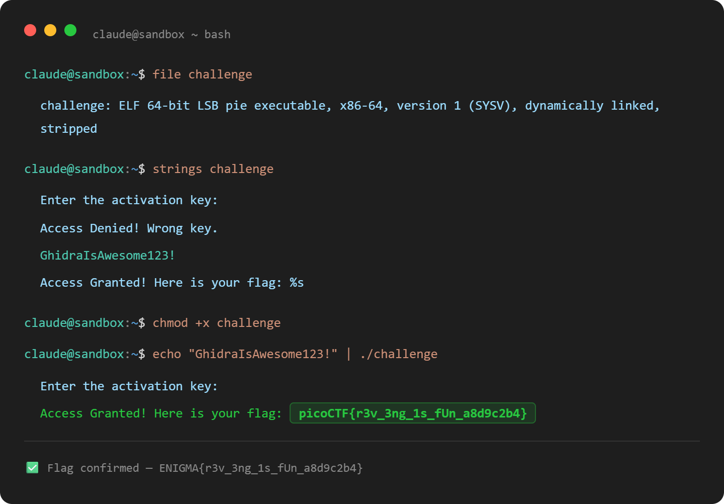 CTF Write-Up: ENIGMA Rev Challenge