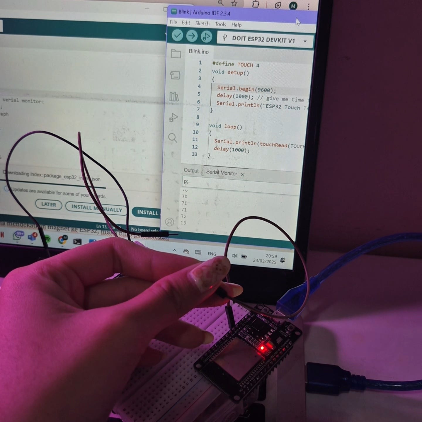Internet of Things (IoT) — Project 2: Internal Sensor (Touch & Hall-Effect)
