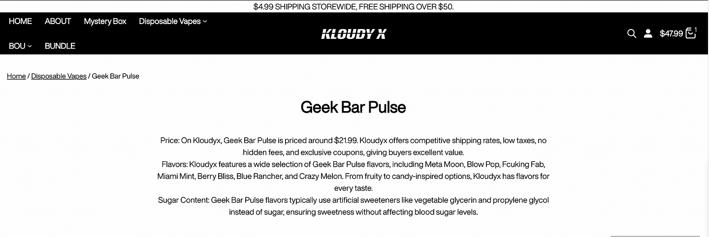 geek bar on kloudyx