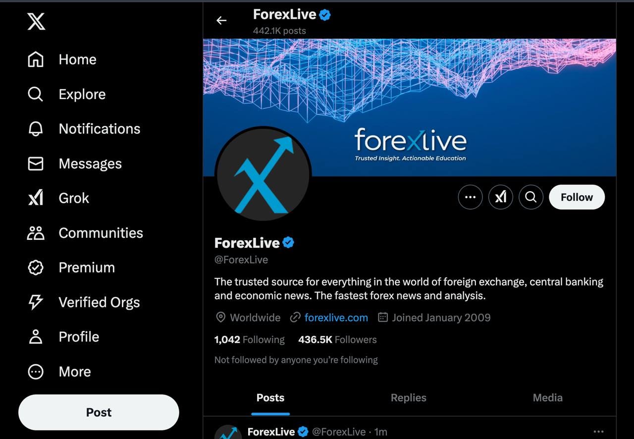 top forex trader to follow on twitter: Forexlive