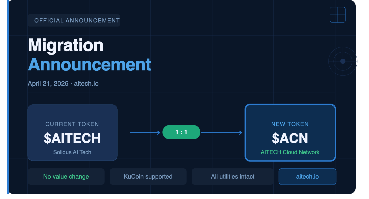 Solidus AI Tech Is Migrating— Introducing AITECH Cloud Network (ACN)