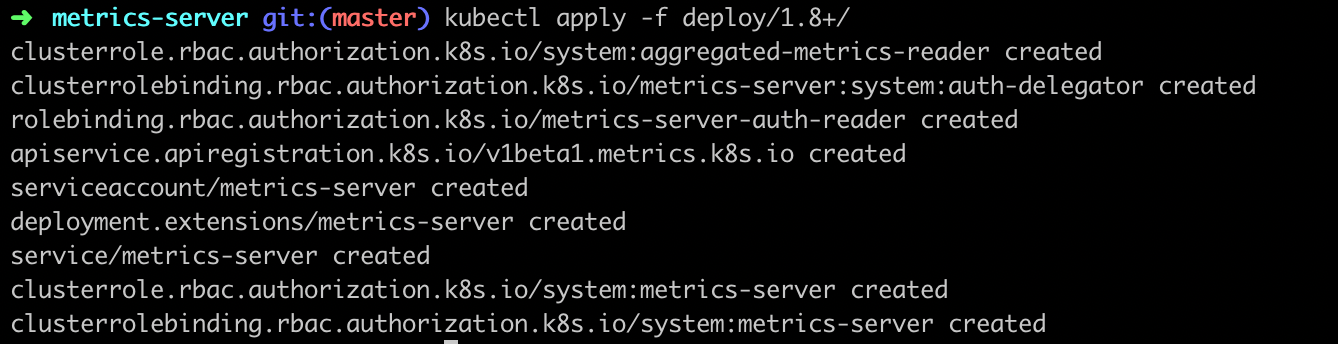 apply the metric-server deployment