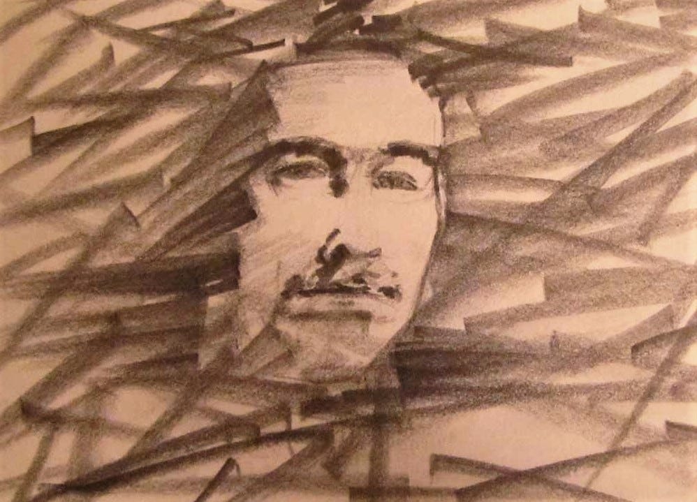 Self Portrait in Conti Pencil. Copyright; Sean P. Durham, Berlin, 2021