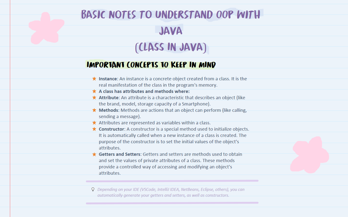 Basic Notes to Understand OOP with Java (CLASS in Java)