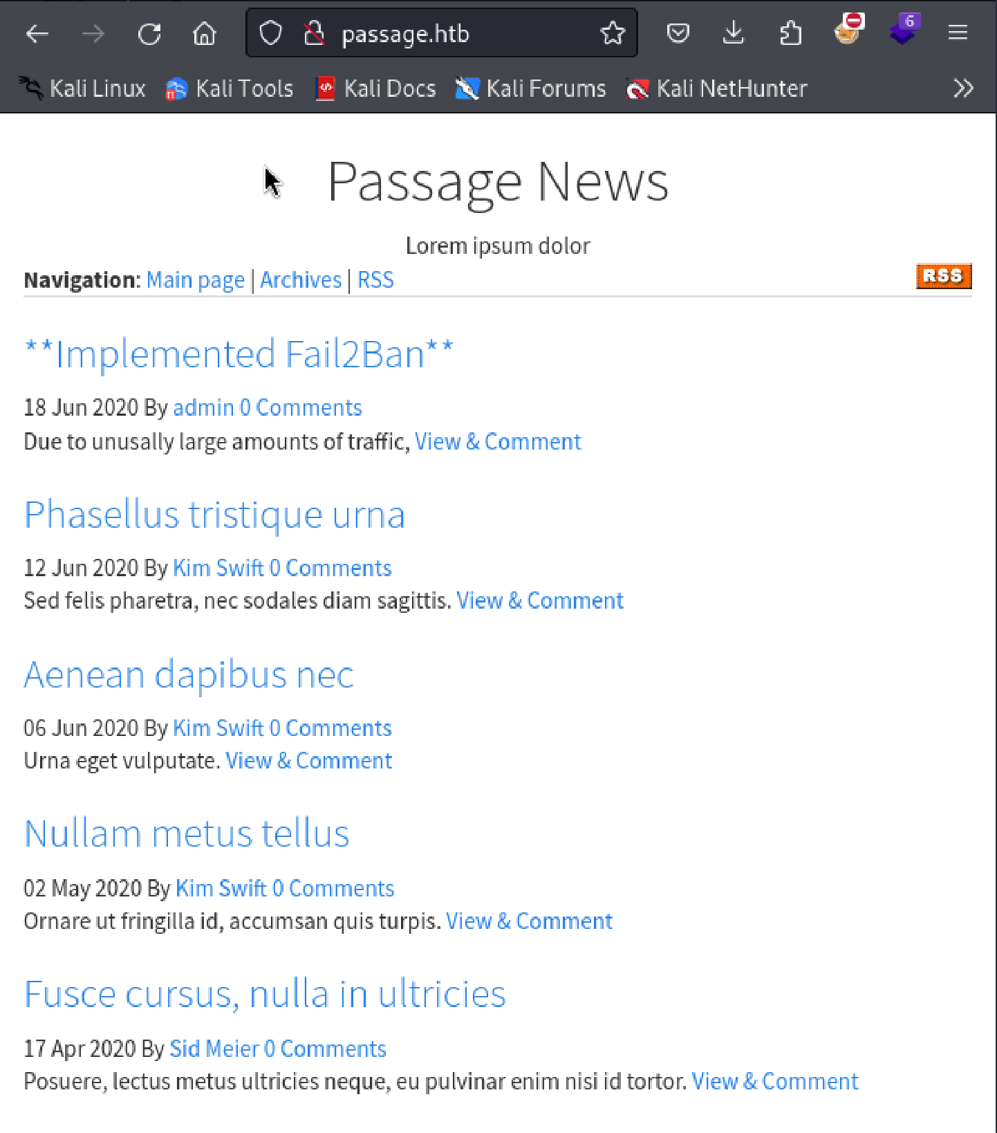 Hack The Box — Machines: Passage