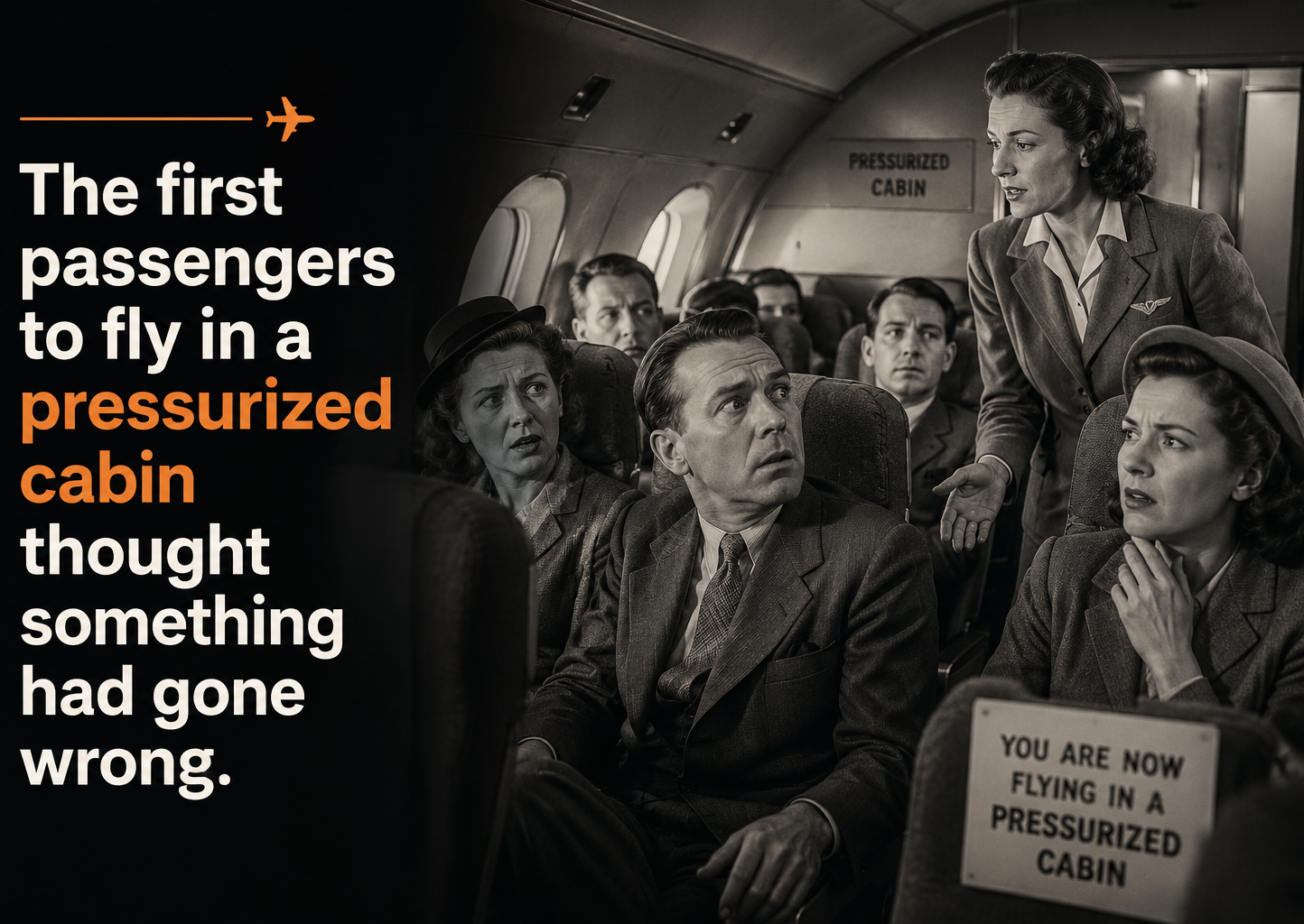 The first passengers to fly in a pressurized cabin thought something h
