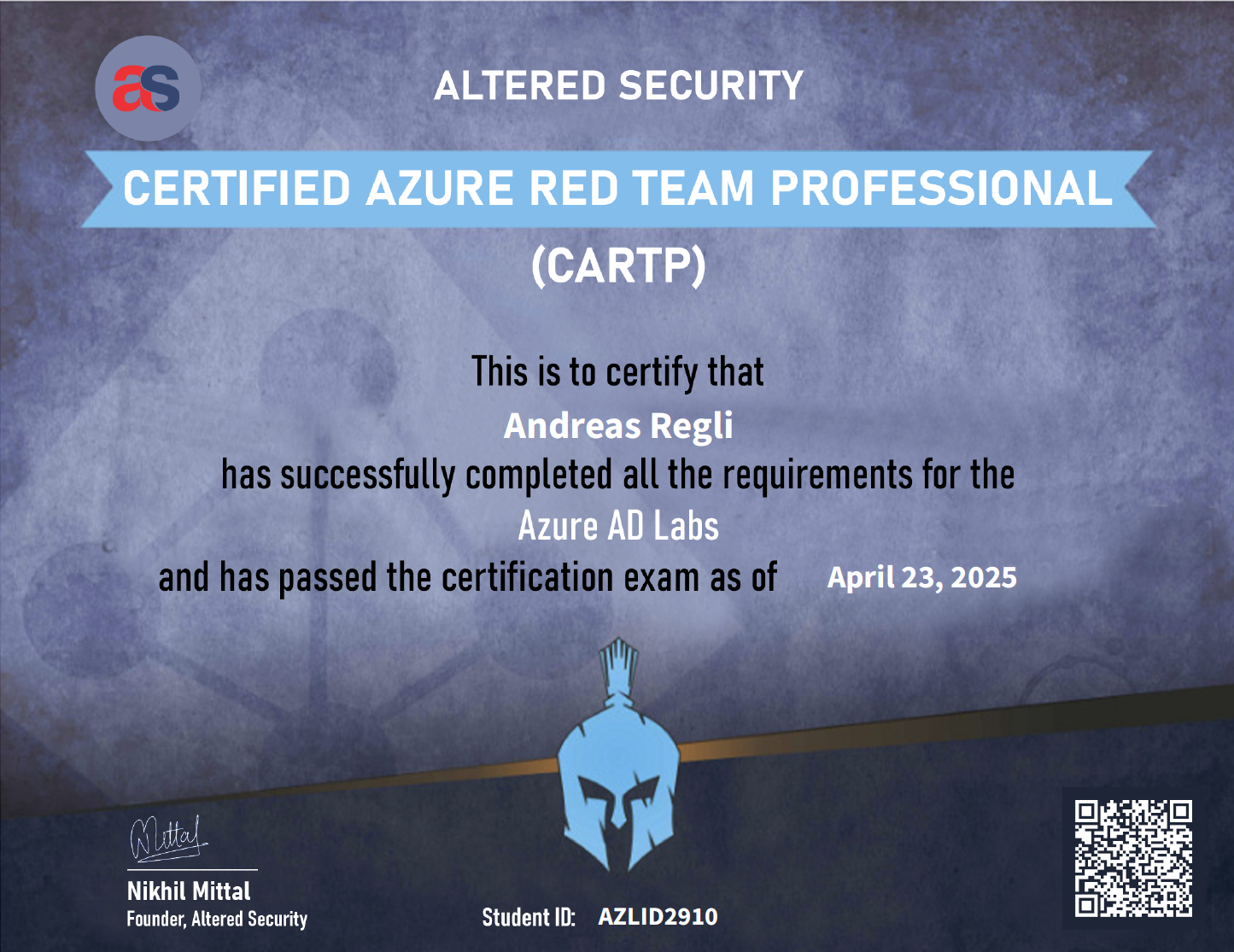 Review: Altered Security, Certified Azure Red Team Professional (CARTP) (taken in 2025)