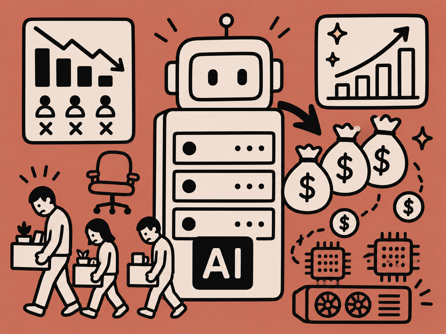 Companies Cut 100,000 Jobs. Then Spent $725 Billion on AI