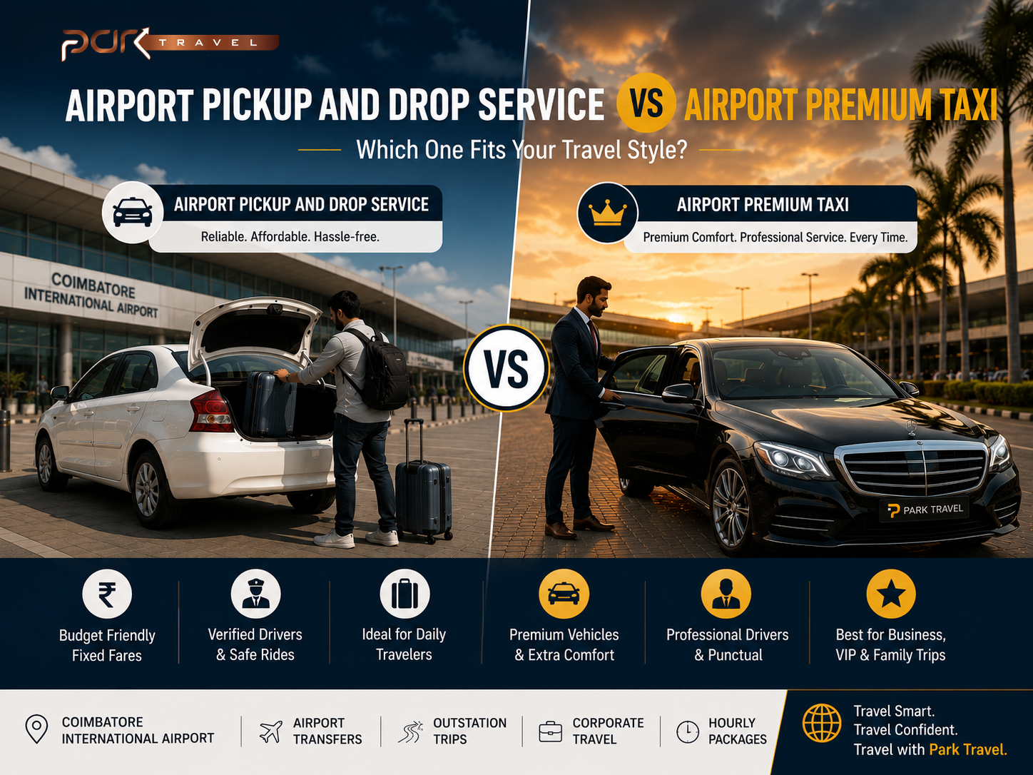 Airport Pickup and Drop Service vs Airport Premium Taxi: Which One Fit
