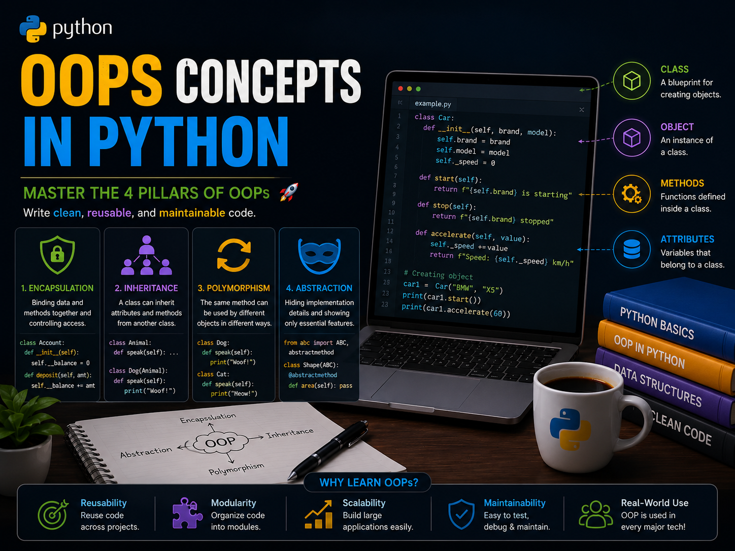 Object-Oriented Programming (OOP) in Python: A Beginner’s Guide with Simple Examples