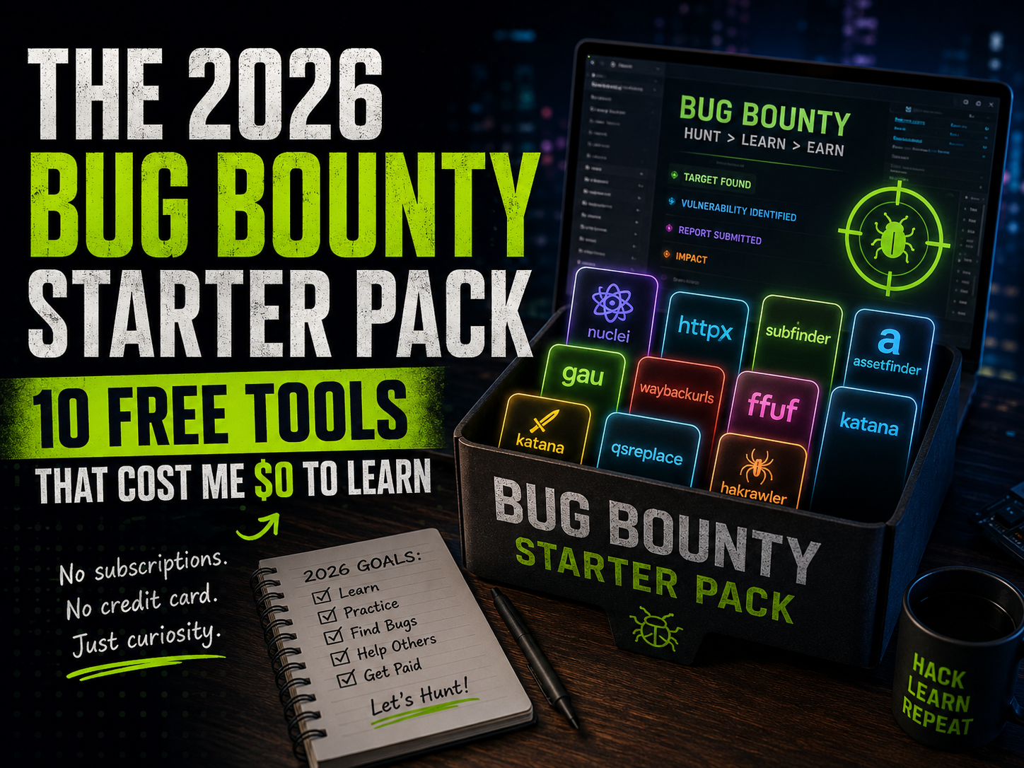 The 2026 Bug Bounty Starter Pack — 10 Free Tools That Cost Me $0 to Learn