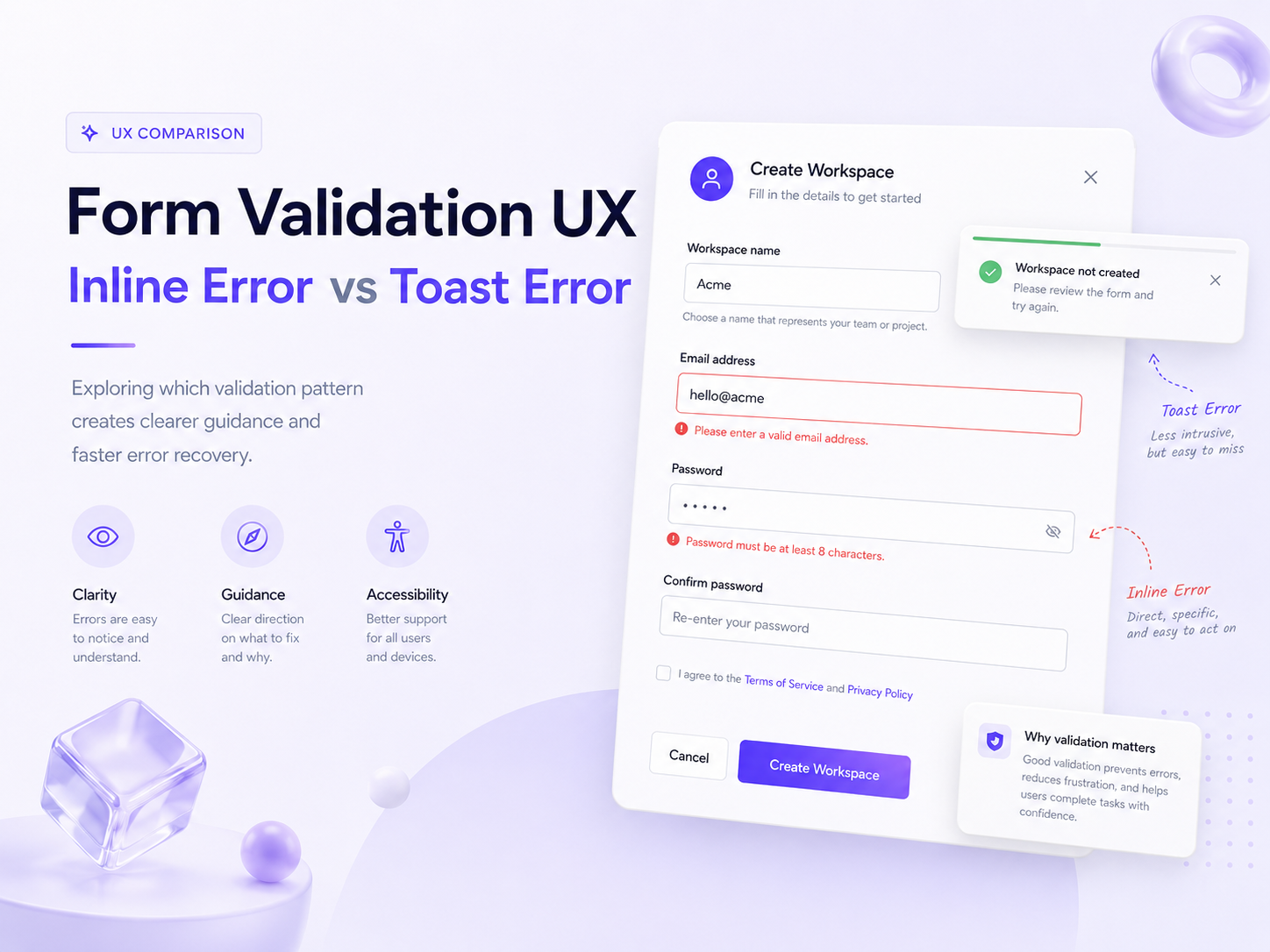 Form Validation UX — Inline Error vs Toast Error