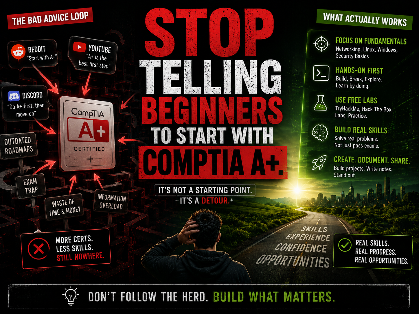 Stop Telling Beginners to Start With CompTIA A+.
