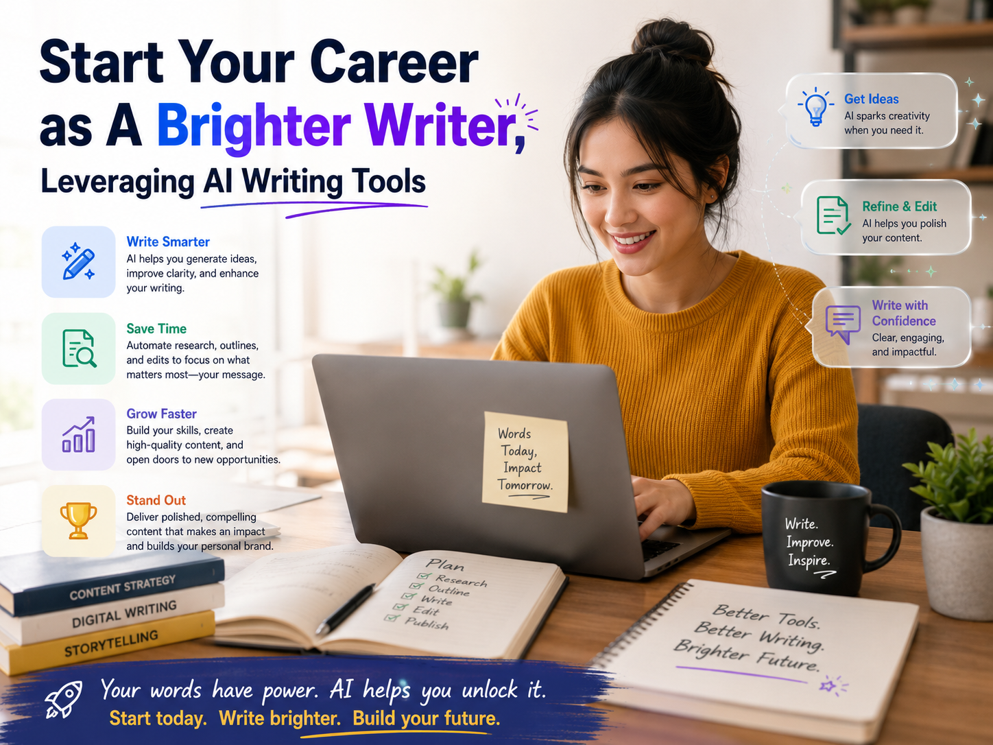 Start Your Career as A Brighter Writer, Leveraging AI Writing Tools