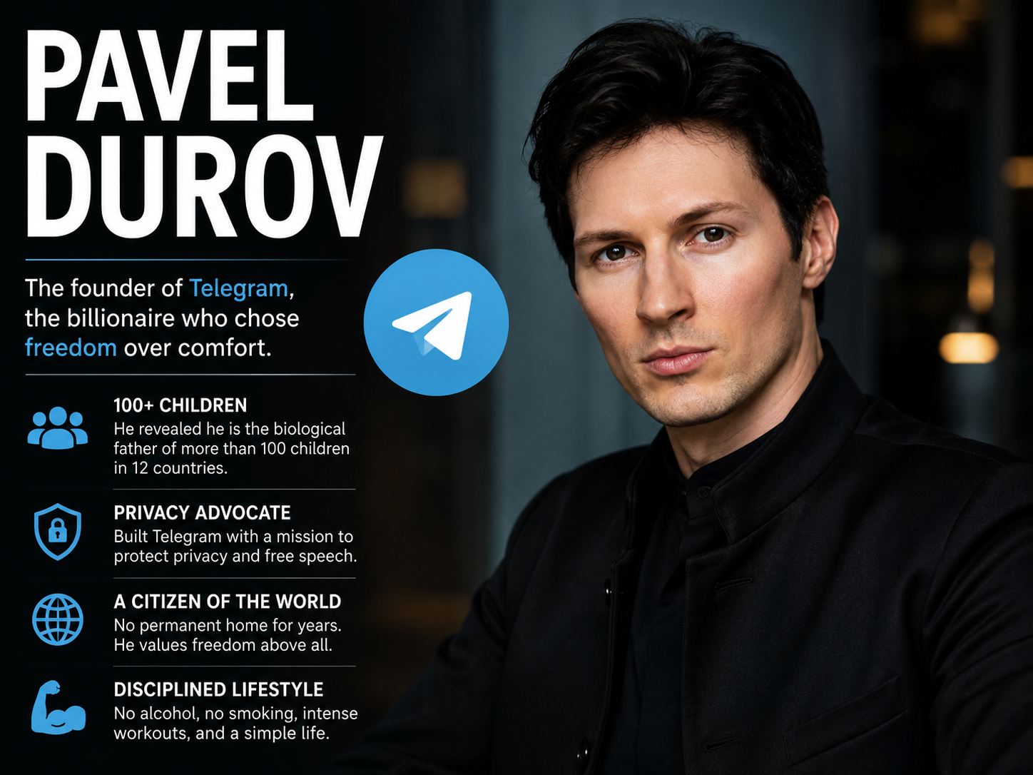 The Billionaire Behind Telegram Has More Than 100 Children. The Billionaire Behind Telegram Has More Than 100 Children.