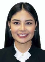 Headshot of Diputada Geraldine Ponce Méndez. A brunette woman with brown eyes in a black jacket and white shirt.