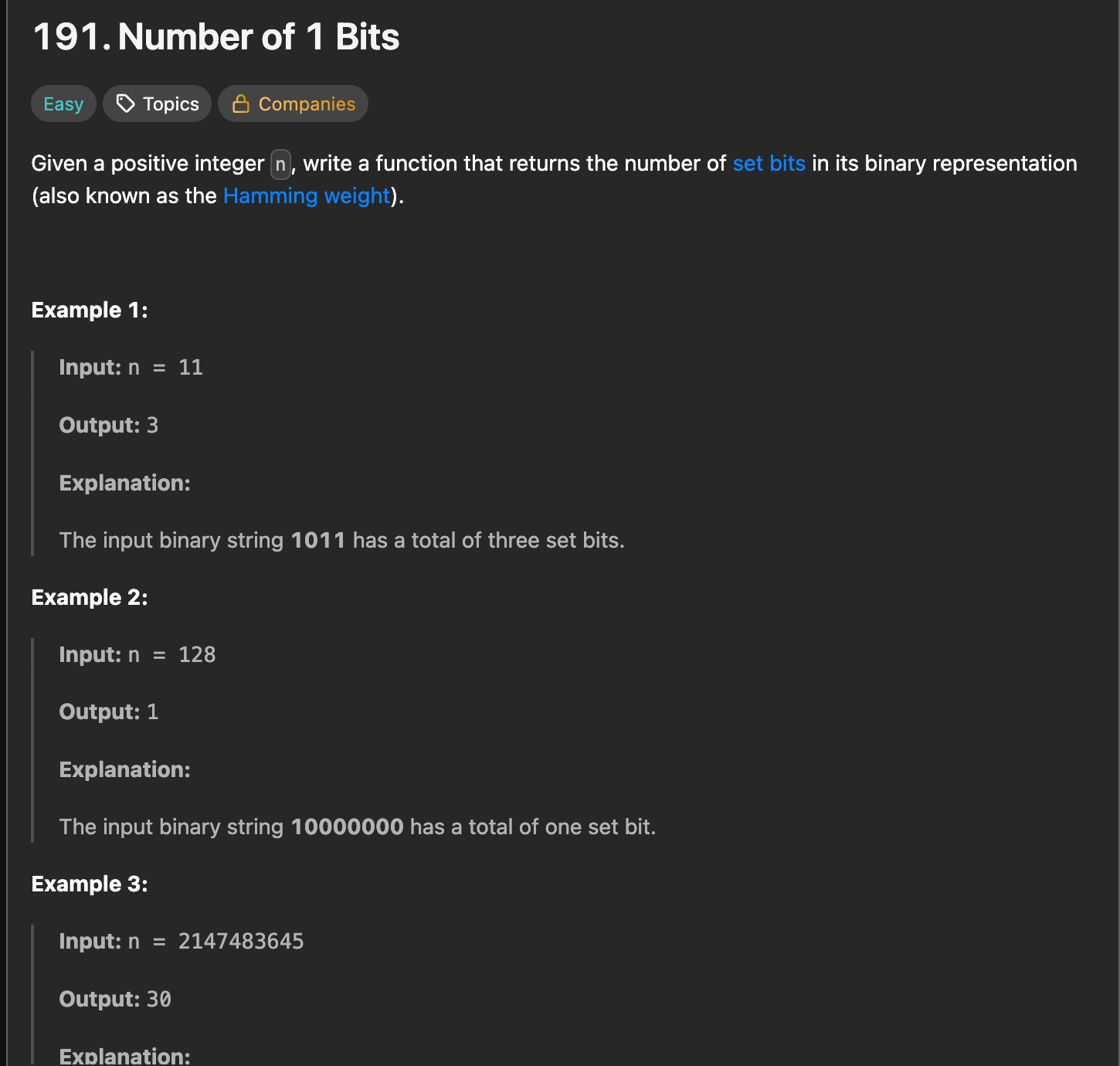 Day 64/100 — Counting Bits