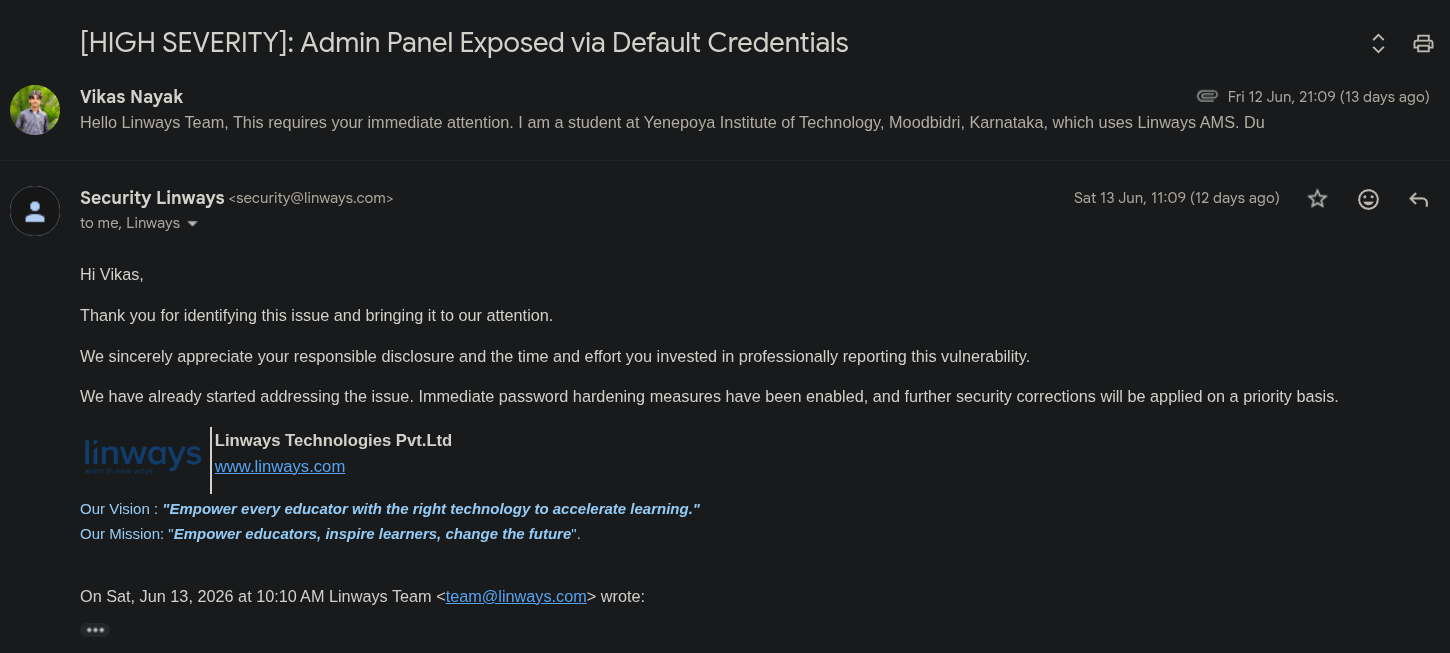 Finding a vulnerability in Linways — My first security report