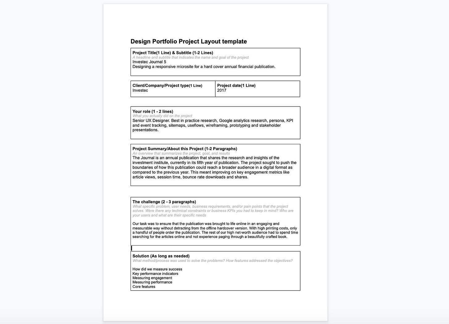 case study project template