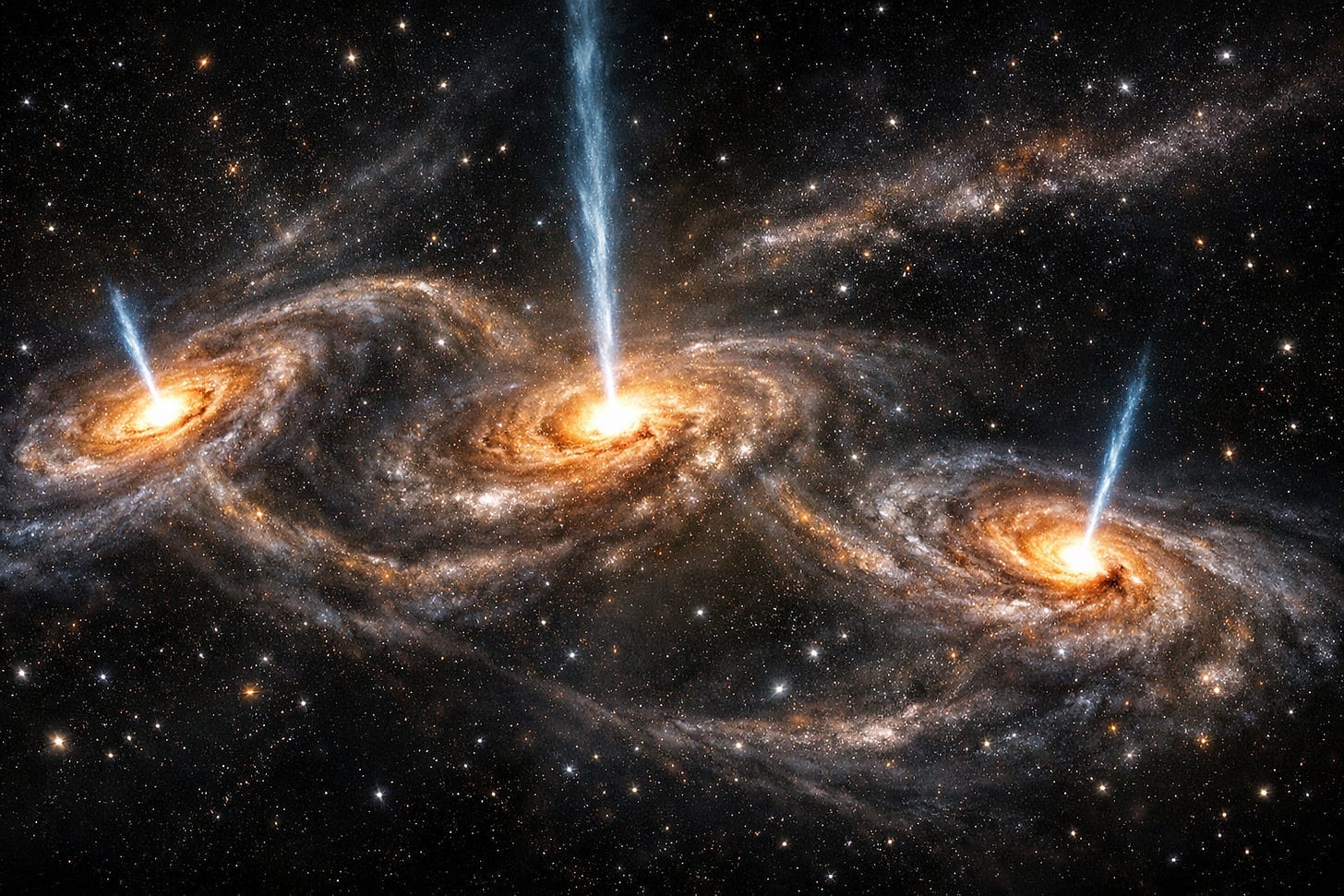 A Rare Cosmic Convergence: The First Observed Triple Active Black Hole A Rare Cosmic Convergence: The First Observed Triple Active Black Hole