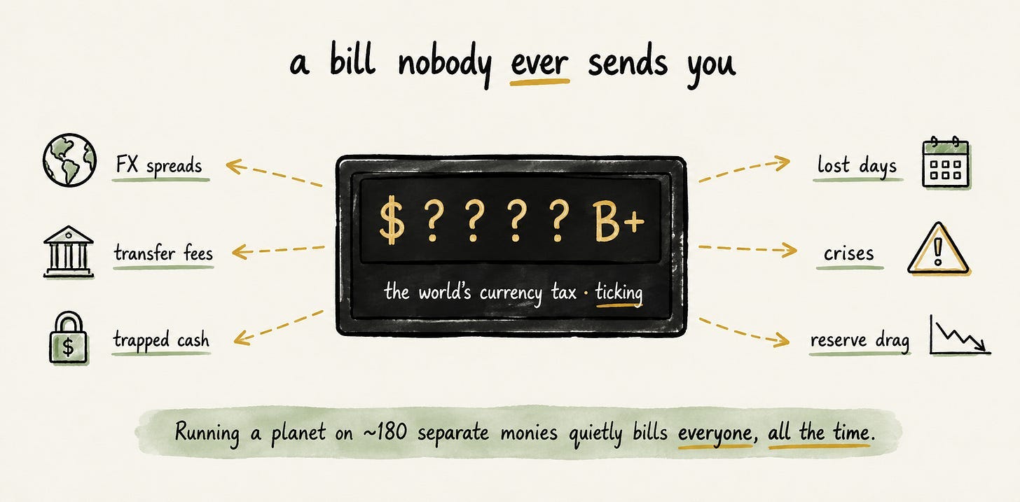 What 180 Currencies Actually Cost the World