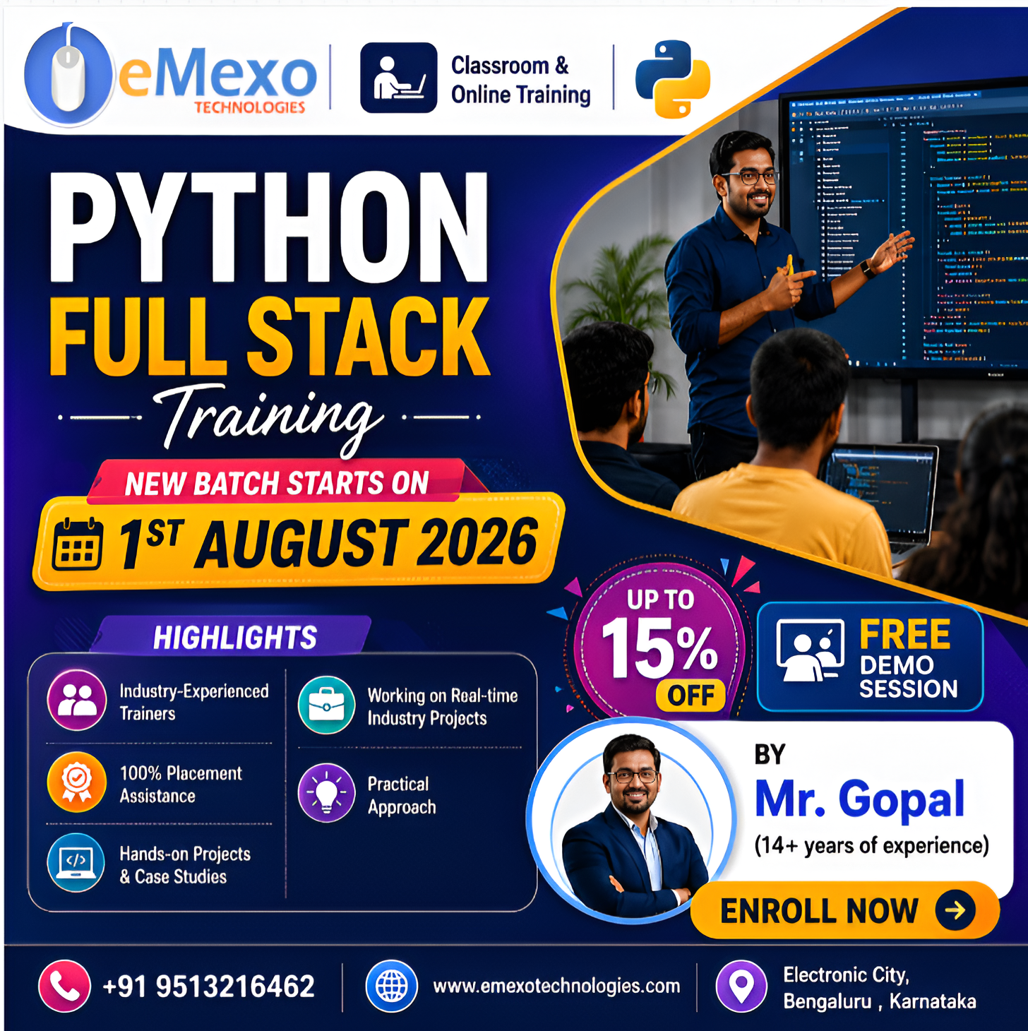 Best Python Full Stack Course in Electronic City, Bangalore