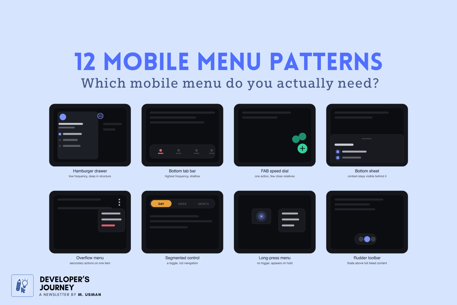 12 Mobile Menu Patterns, and the One Question That Decides Which One You Need