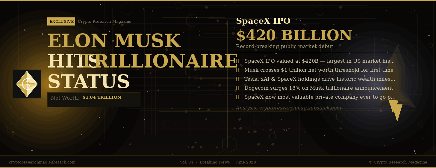 Elon Musk Hits Trillionaire Status After SpaceX’s Record IPO Elon Musk Hits Trillionaire Status After SpaceX’s Record IPO
