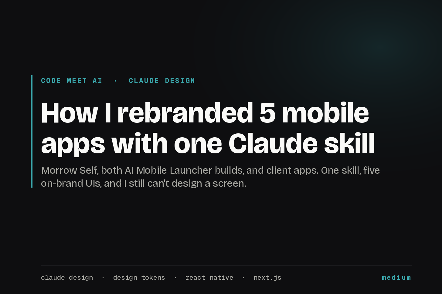 I created a skill on how I rebranded 5 mobile apps with one Claude Code skill