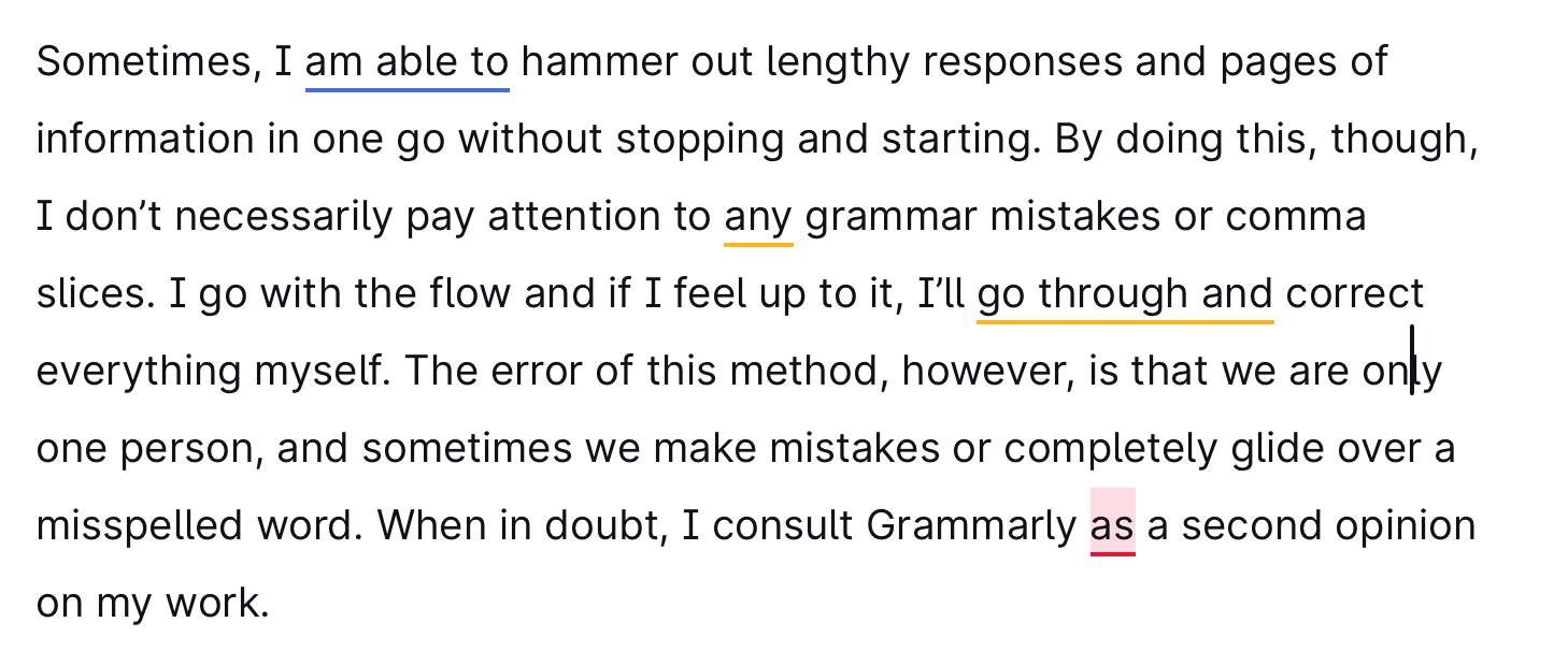 Grammarly and Writers