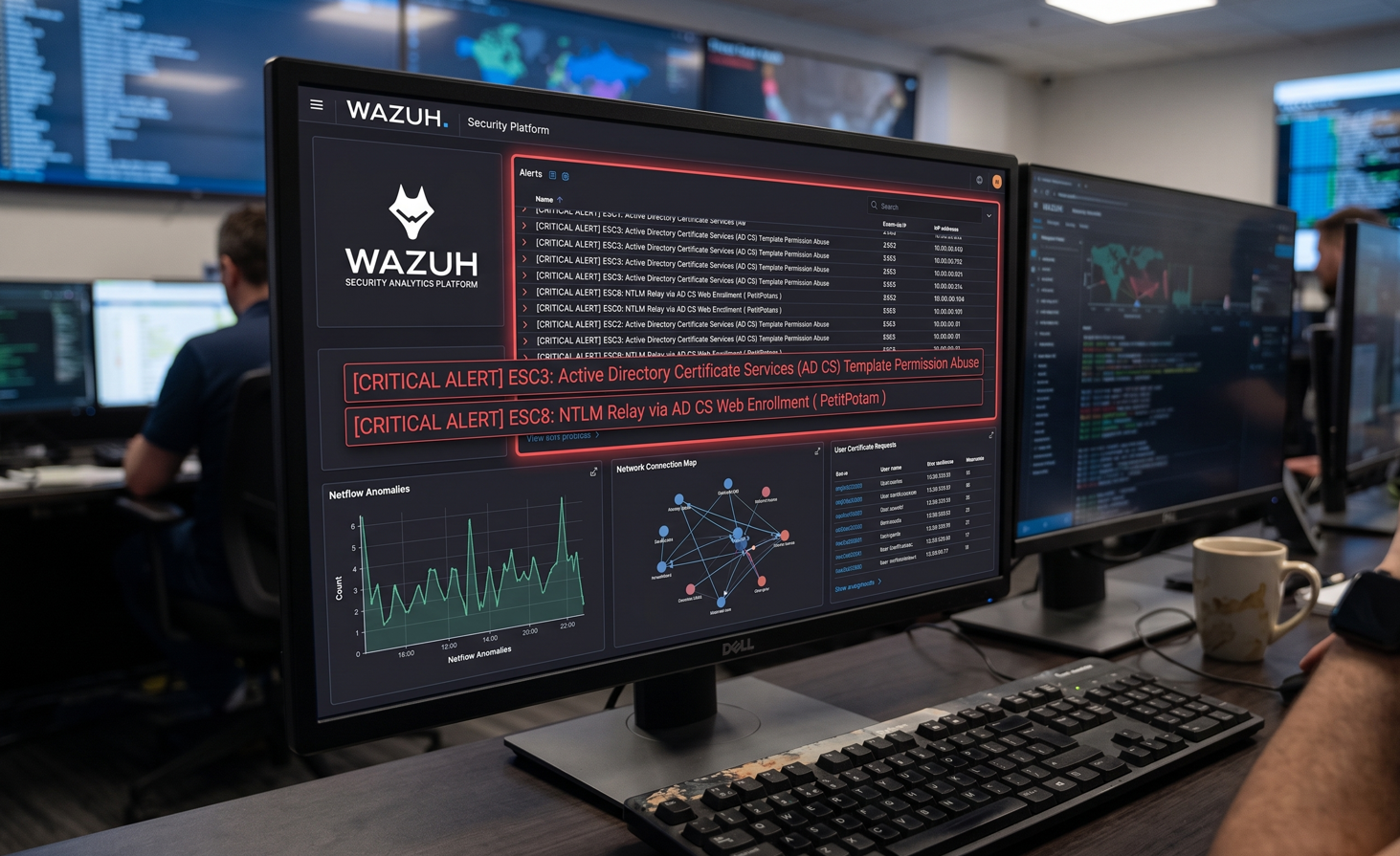 Wazuh | Detecting ESC3 and ESC8 Attacks