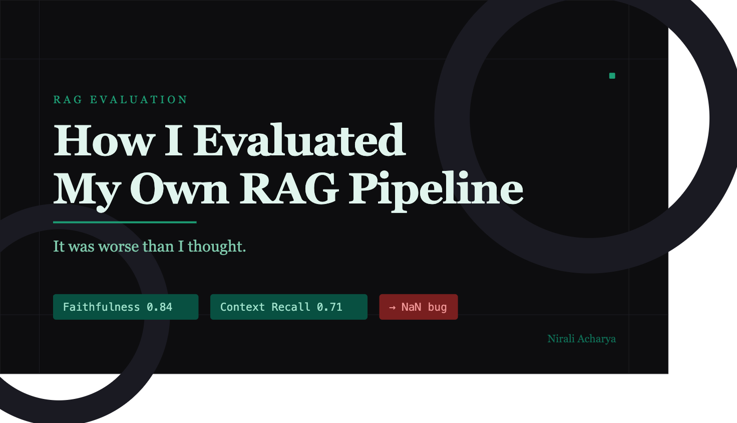 How I Evaluated My Own RAG Pipeline (And Found Out It Was Worse Than I Thought)