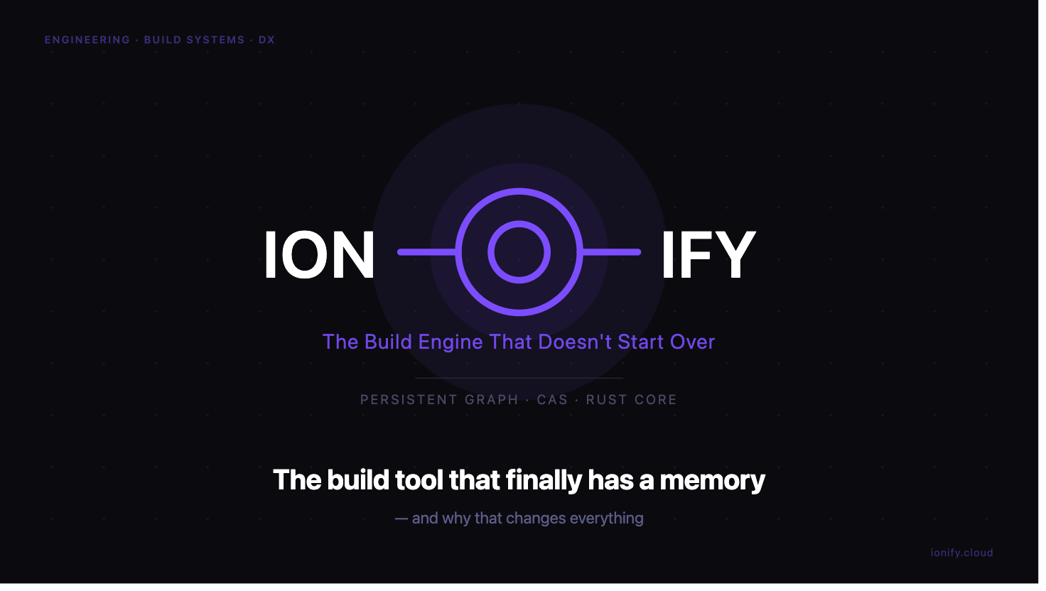 The build tool that finally has a memory! and why that changes everything
