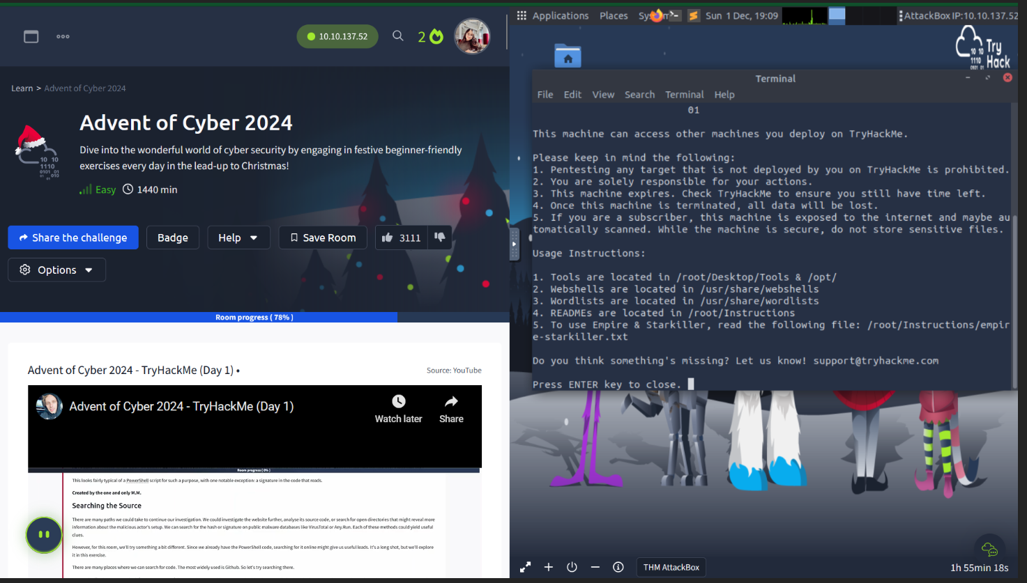 Advent of Cyber 2024 [ Day 1 ] Writeup with Answers | TryHackMe Walkthrough