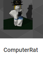 Youtube screenshot of ComputerRat’s profile, an icon of a female Roblox avatar posing seductively