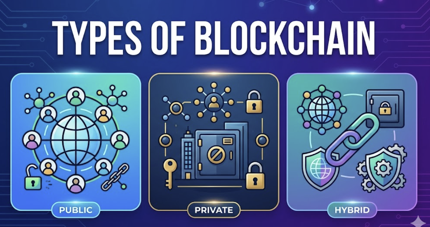 Types of Blockchains: Public vs Private vs Hybrid (Where Each Actually Fits)