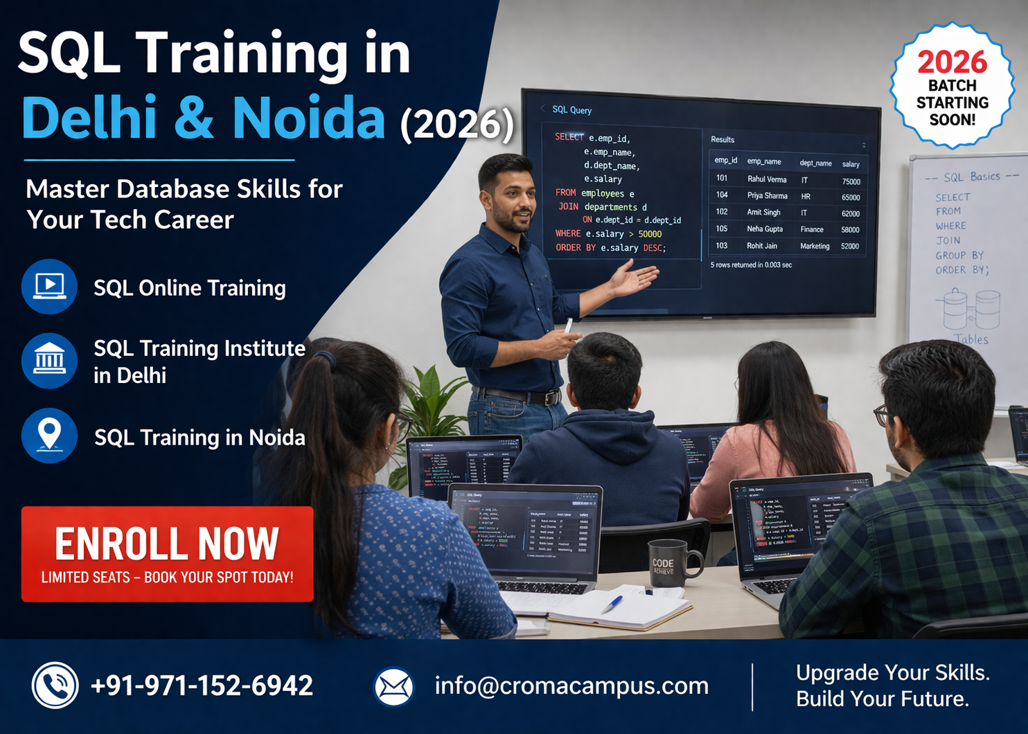 SQL Training in Delhi & Noida (2026): Master Database Skills for Your Tech Career