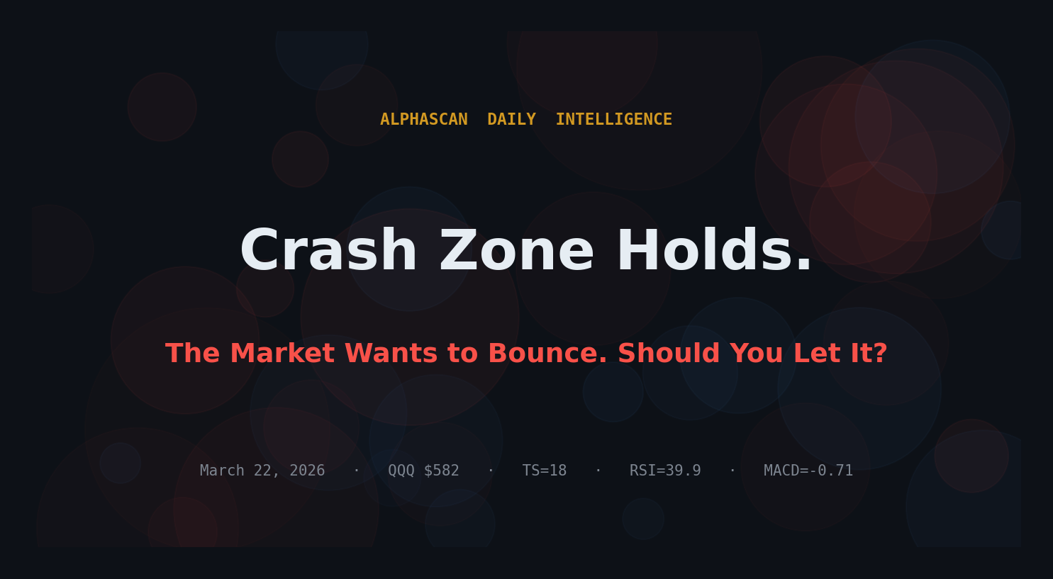 Crash Zone Holds. The Market Wants to Bounce. Should You Let It?