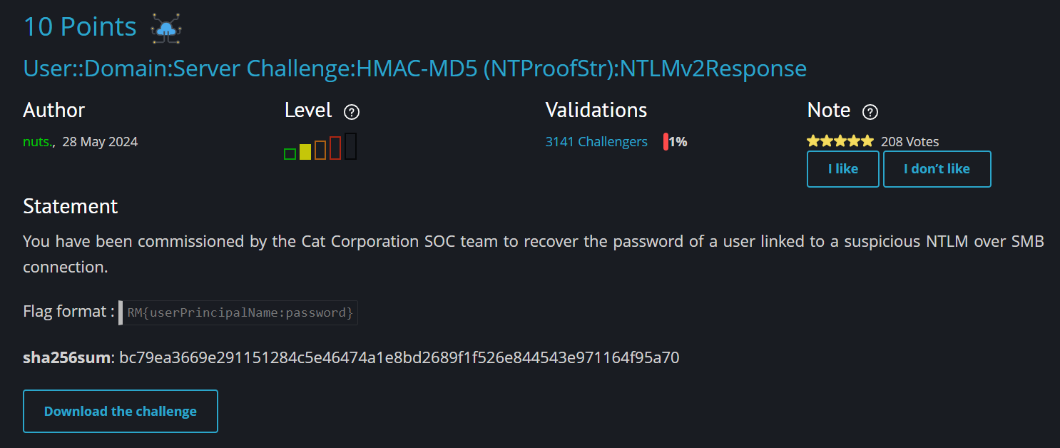 NTLM Authentication Write-Up | Root-Me Challenge