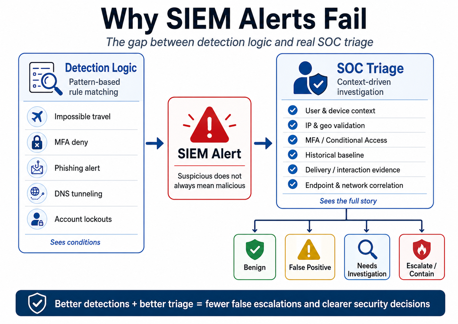 Why SIEM Alerts Fail: The Gap Between Detection Logic and Real SOC Triage