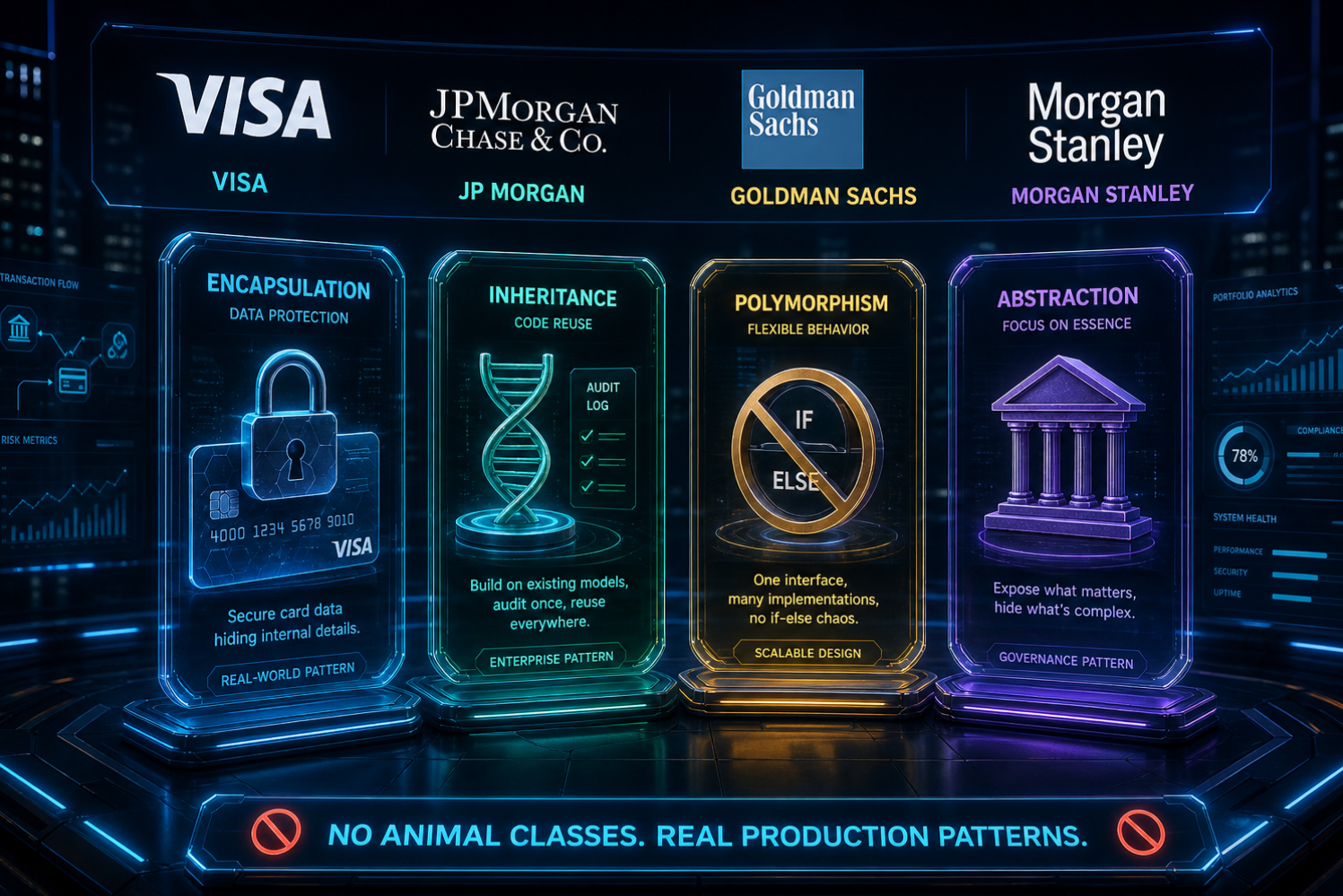 How JP Morgan, Visa, Goldman Sachs & Morgan Stanley Use OOP: Explained Simply 