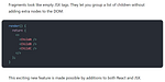 Fun with Fragments, an adventure in React