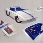 Sketches of the concept sports car that eventually become the Mustang I, courtesy Ford Motor Company Archives