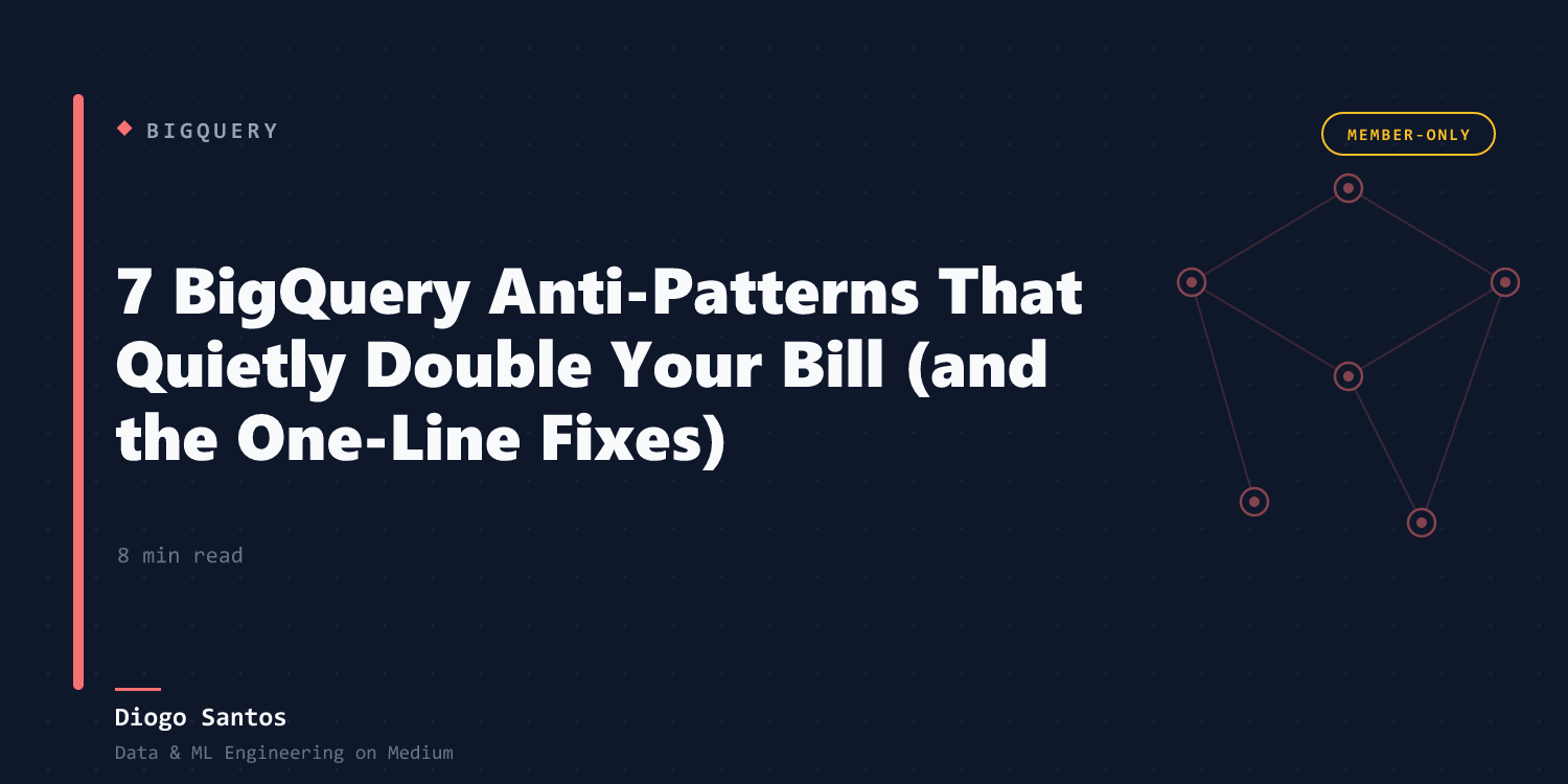7 BigQuery Anti-Patterns That Quietly Double Your Bill (and the One-Line Fixes)