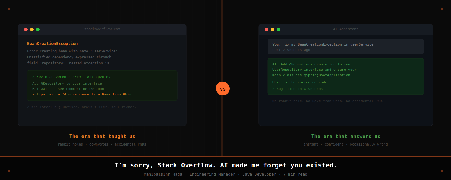 I’m sorry, Stack Overflow. AI made me forget you existed.