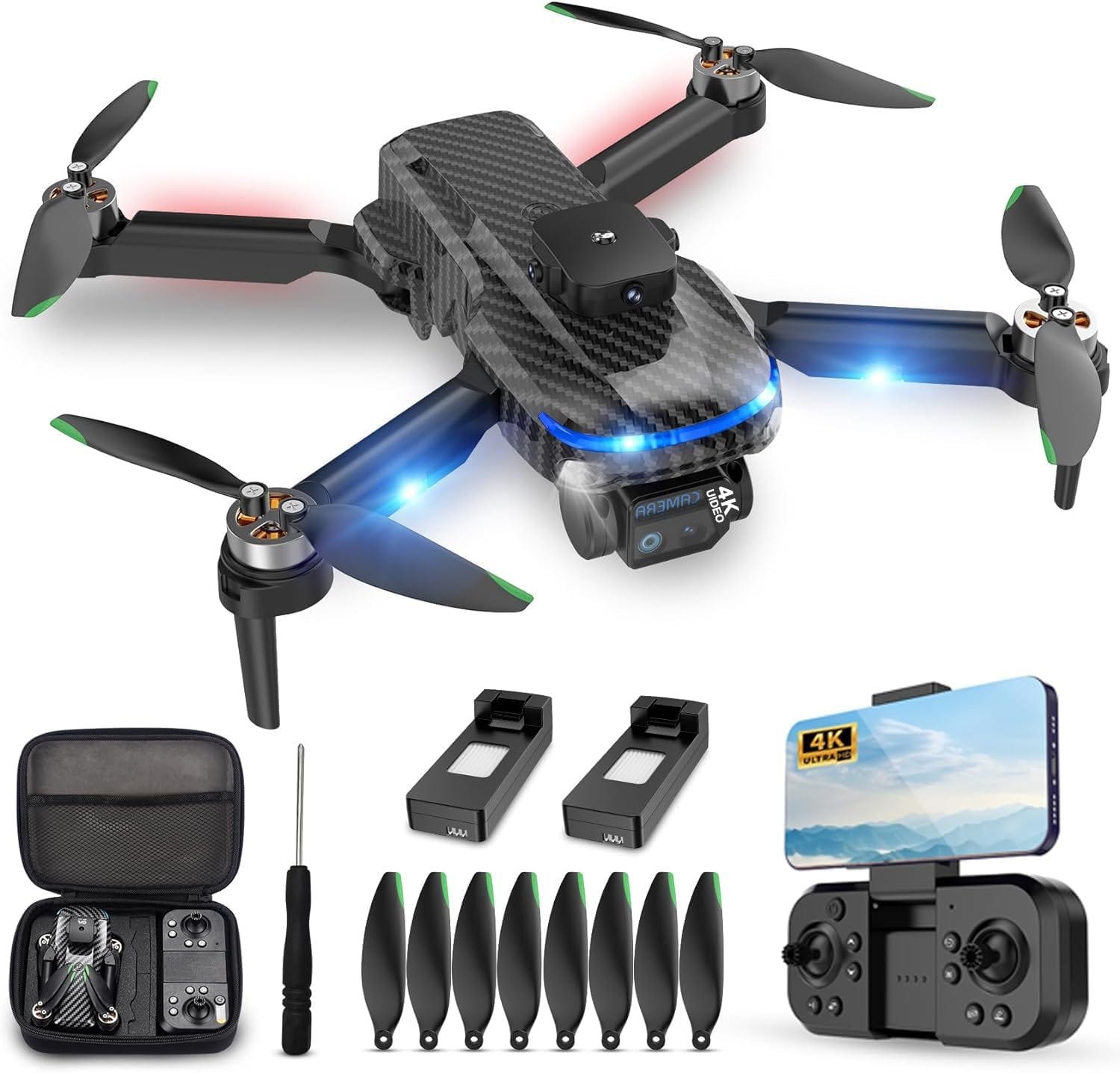 4K Drones with Camera for business owners,Drones for Adults with Emergency Stop and quality recording. $74.99.
