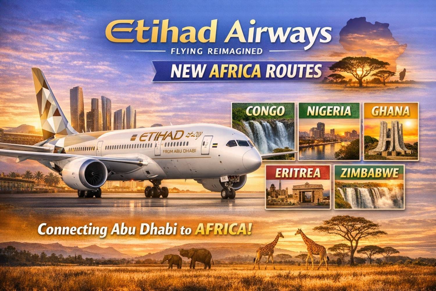 Etihad Airways Adds New Routes On Its Africa Network