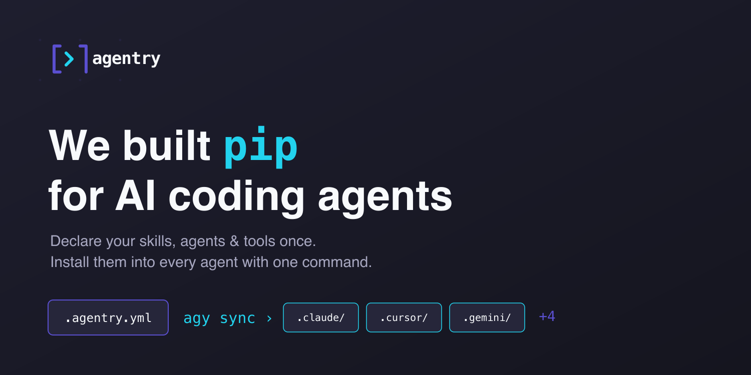 We Built `pip` for AI Coding Agents — Meet agentry