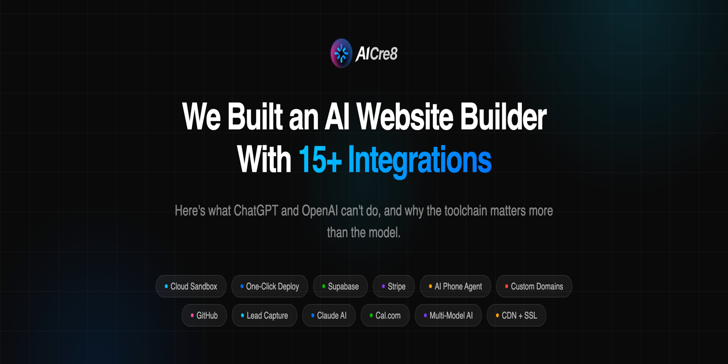 We Built an AI Website Builder With 15+ Integrations